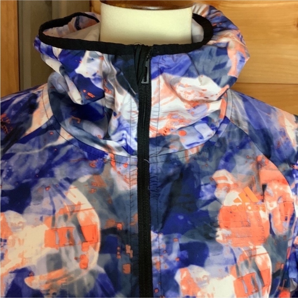 Adidas multicolor / watercolor print athletic hoodie jacket Size Small - Picture 6 of 12